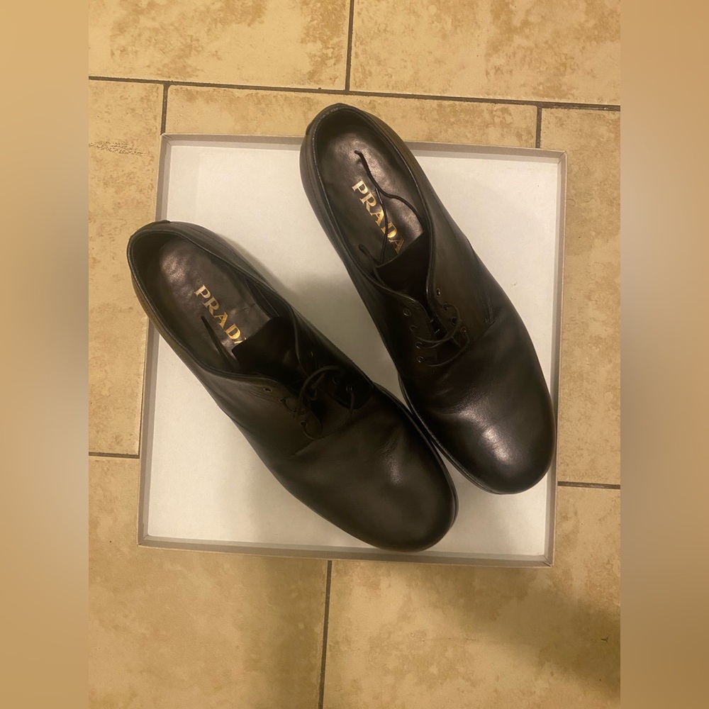 Authentic Prada - Lace Up Men’s Shoes - Size 8 Men - Black. Great condition.